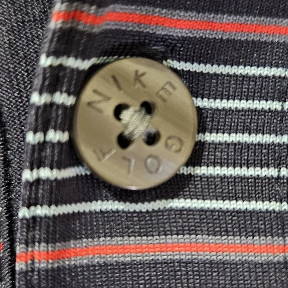 Nike Golf Dri Fit Performance UV Blue Stripe Polo - Picture 7 of 10